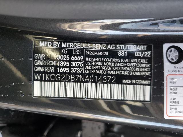 2022 MERCEDES-BENZ EQS SEDAN W1KCG2DB7NA014372