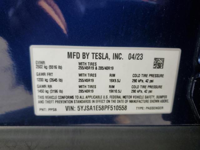 2023 TESLA MODEL S 5YJSA1E58PF510558