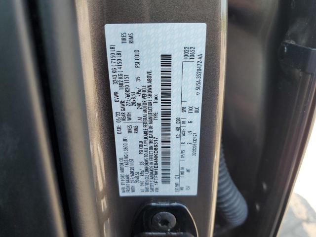 2022 FORD F150 SUPER 1FTFW1E84NKD86317