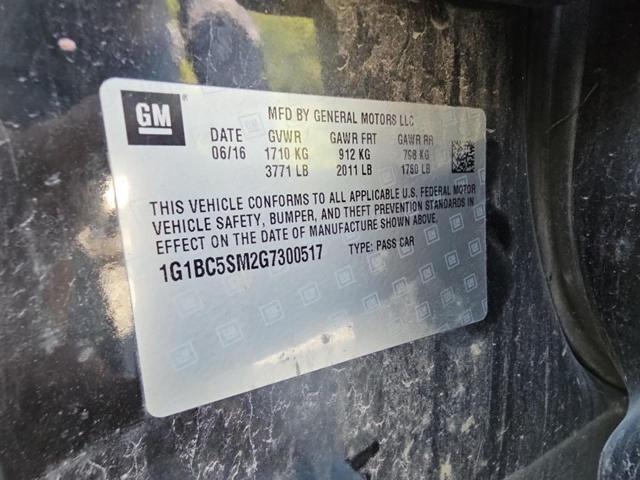 2016 CHEVROLET CRUZE LS 1G1BC5SM2G7300517