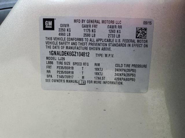2016 CHEVROLET EQUINOX LT - 1GNALDEK6GZ104812