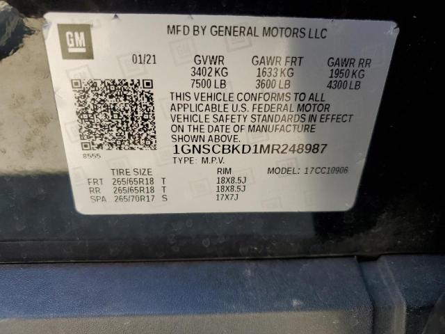 2021 CHEVROLET SUBURBAN C1500 LS 1GNSCBKD1MR248987
