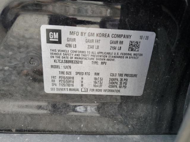 2021 CHEVROLET TRAX 1LT KL7CJLSB8MB335010