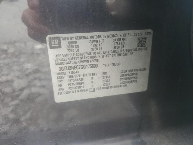 2016 GMC SIERRA K15 3GTU2NEC7GG175699