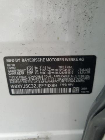 2018 BMW X2 XDRIVE2 WBXYJ5C32JEF79389