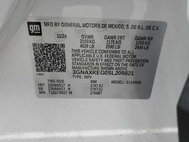 2025 CHEVROLET EQUINOX AC 3GNAXKEG0SL209821