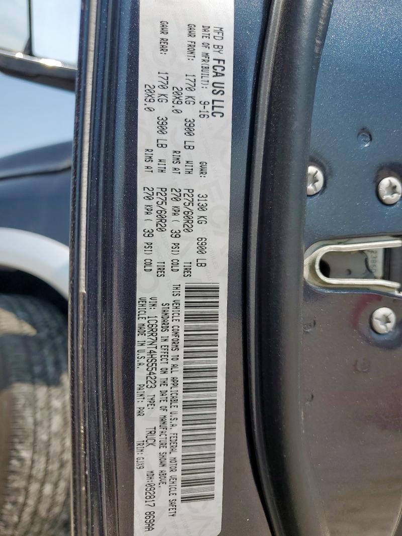 2017 RAM 1500 LARAM 1C6RR7NT4HS554223