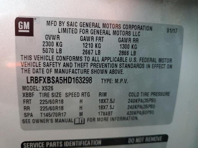 2017 BUICK ENVISION ESSENCE LRBFXBSA5HD163298