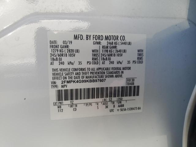 2019 FORD EDGE SE - 2FMPK4G99KBB97607