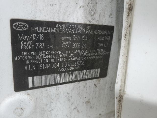 2018 HYUNDAI ELANTRA SE 5NPD84LF0JH365218