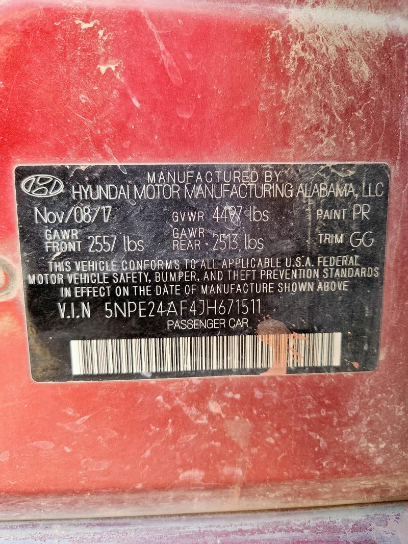 2018 HYUNDAI SONATA SE 5NPE24AF4JH671511