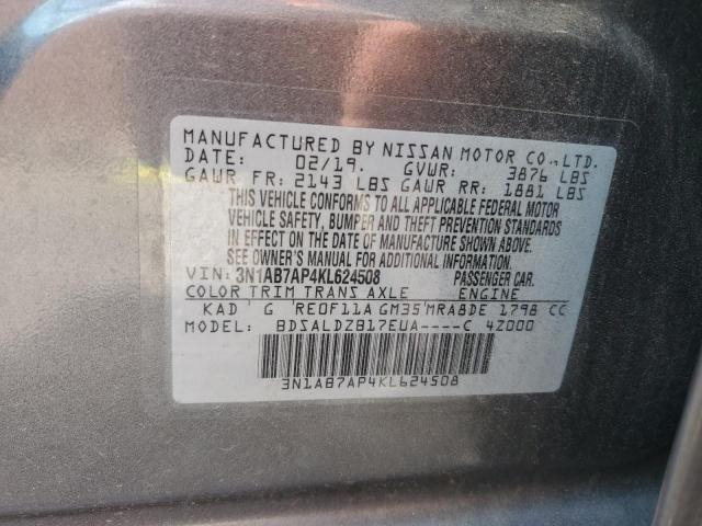 2019 NISSAN SENTRA S 3N1AB7AP4KL624508