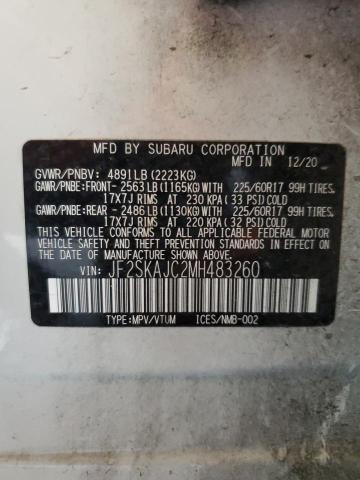 2021 SUBARU FORESTER PREMIUM JF2SKAJC2MH483260