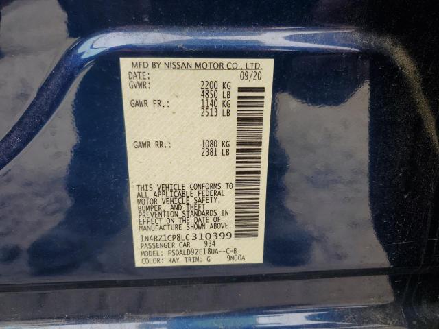 2020 NISSAN LEAF SV PL 1N4BZ1CP8LC310399