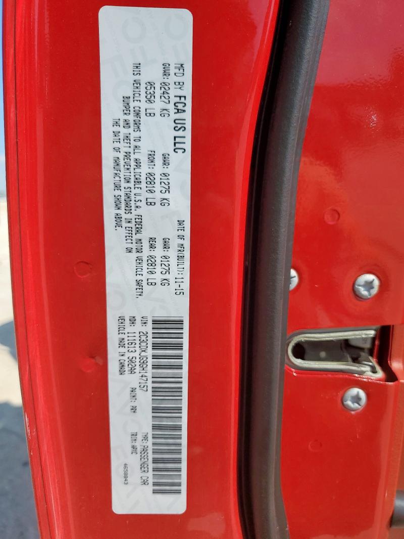 2016 DODGE CHARGER SXT 2C3CDXJG9GH147157
