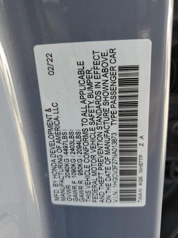2022 HONDA ACCORD HYBRID SPORT 1HGCV3F27NA013873