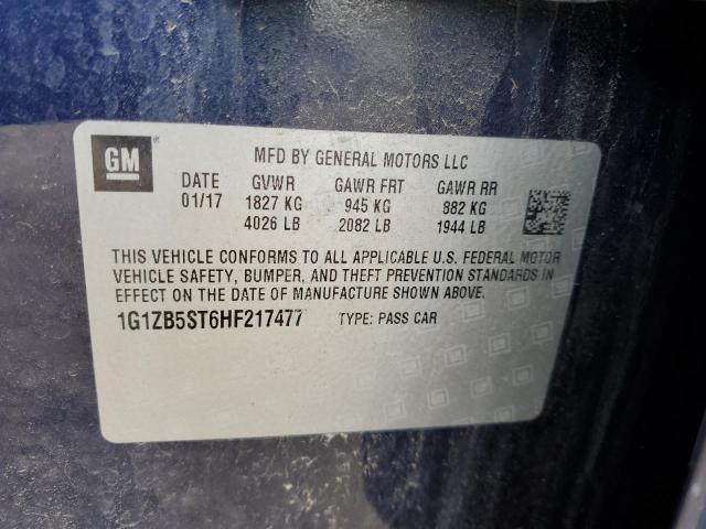 2017 CHEVROLET MALIBU LS 1G1ZB5ST6HF217477