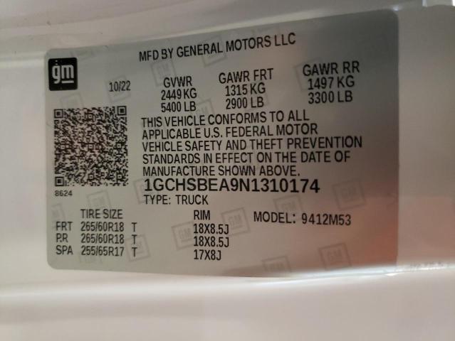 2022 CHEVROLET COLORADO 1GCHSBEA9N1310174