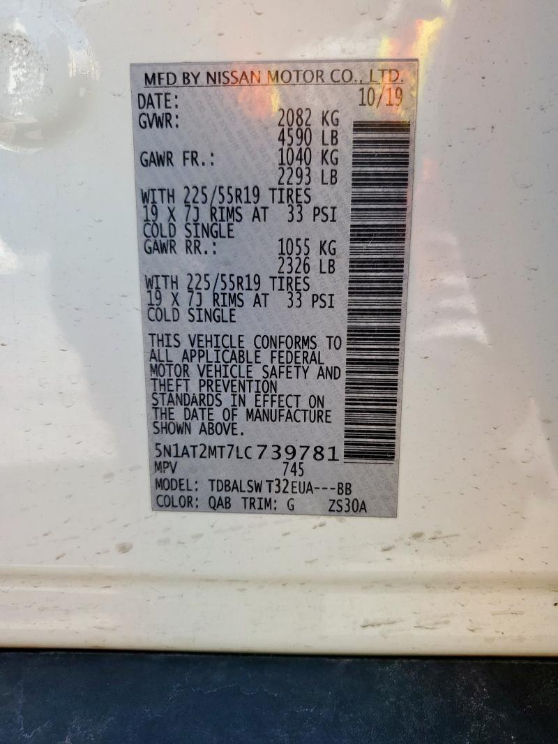 2020 NISSAN ROGUE S 5N1AT2MT7LC739781