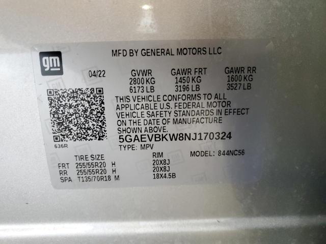 2022 BUICK ENCLAVE PR 5GAEVBKW8NJ170324