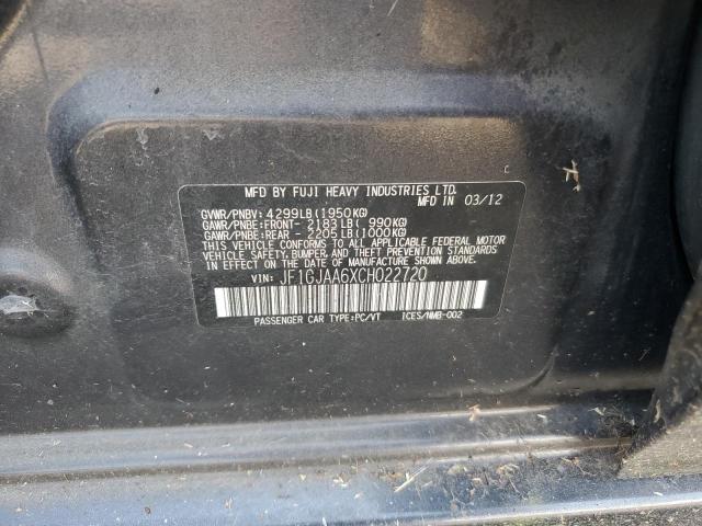 2012 SUBARU IMPREZA #3301602750