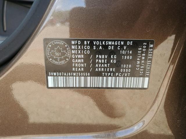 2015 VOLKSWAGEN JETTA SE 3VWD07AJ6FM250556