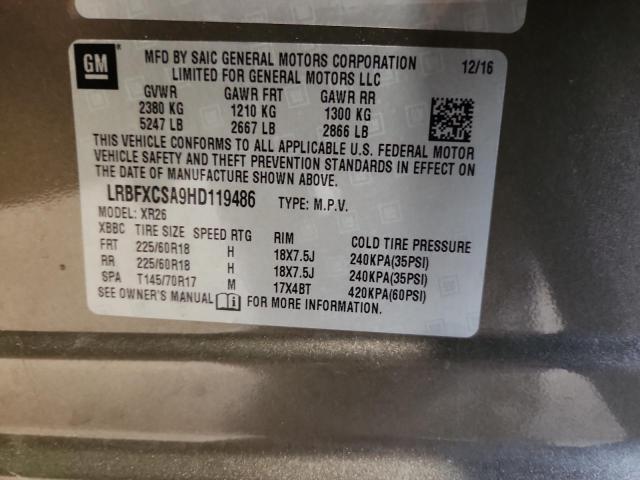 2017 BUICK ENVISION P LRBFXCSA9HD119486