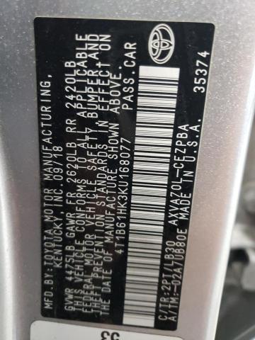 2019 TOYOTA CAMRY XSE 4T1B61HK3KU168077