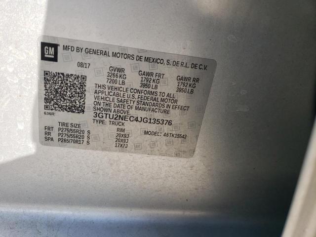 2018 GMC SIERRA K15 3GTU2NEC4JG135376