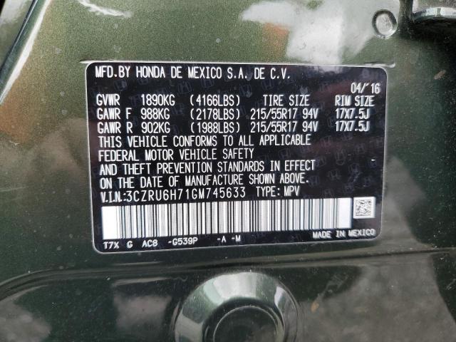 2016 HONDA HR-V EXL 3CZRU6H71GM745633
