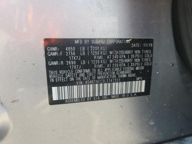 2020 SUBARU OUTBACK PR 4S4BTACC3L3147231