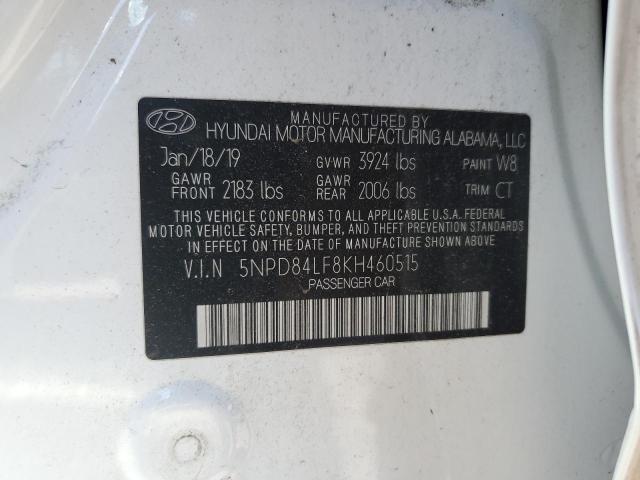 2019 HYUNDAI ELANTRA SEL 5NPD84LF8KH460515