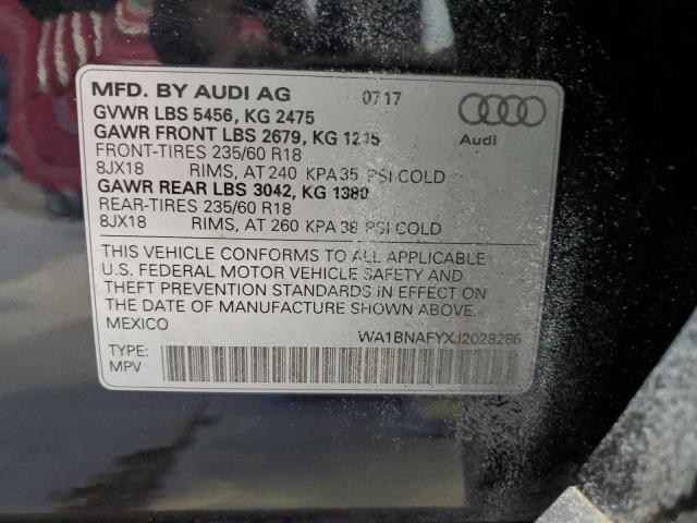 2018 AUDI Q5 PREMIUM WA1BNAFYXJ2028286