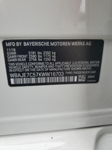 2019 BMW 540 XI WBAJE7C57KWW16703