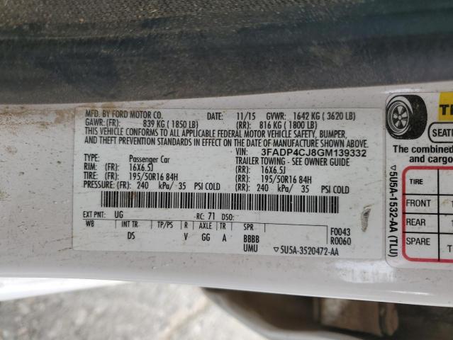 2016 FORD FIESTA TIT 3FADP4CJ8GM139332