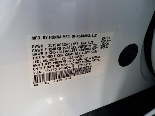 2020 HONDA PILOT EXL 5FNYF5H44LB006718
