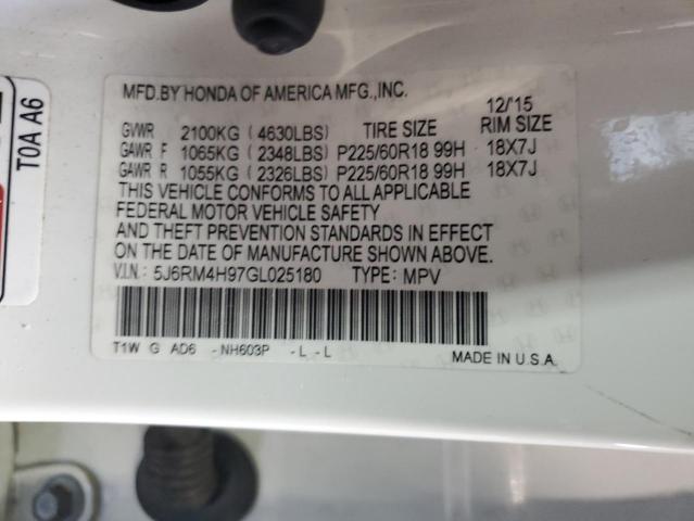 2016 HONDA CR-V TOURI 5J6RM4H97GL025180
