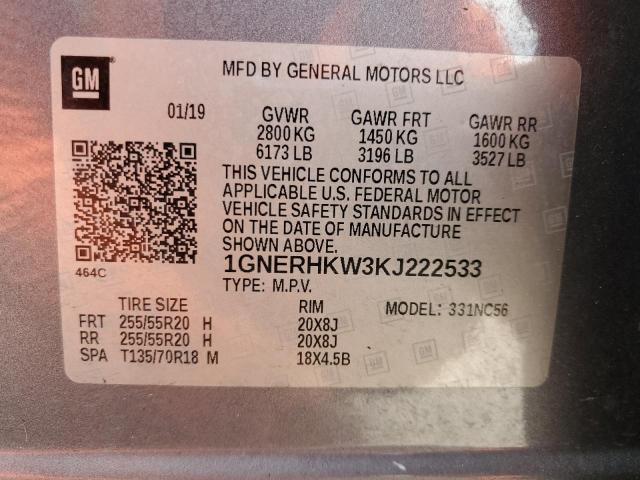 2019 CHEVROLET TRAVERSE L 1GNERHKW3KJ222533