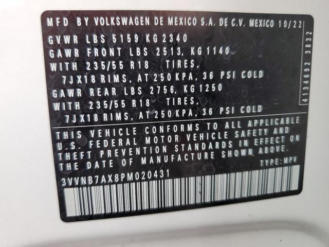 2023 VOLKSWAGEN TIGUAN SE 3VVNB7AX8PM020431