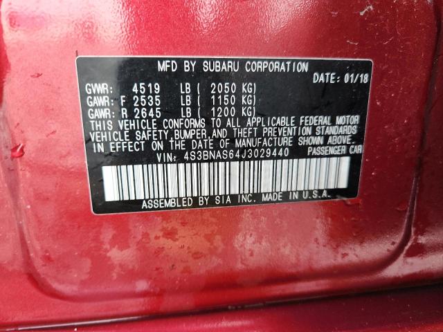 2018 SUBARU LEGACY SPO 4S3BNAS64J3029440