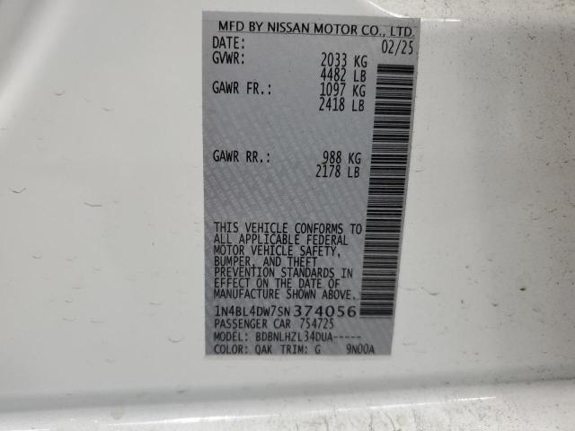 2025 NISSAN ALTIMA SV 1N4BL4DW7SN374056