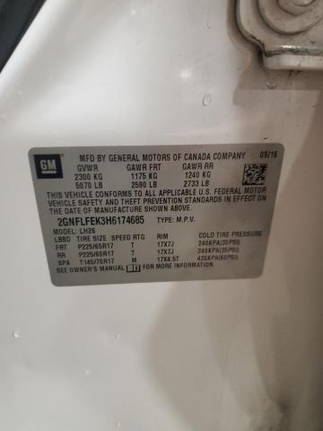 2017 CHEVROLET EQUINOX LT 2GNFLFEK3H6174685