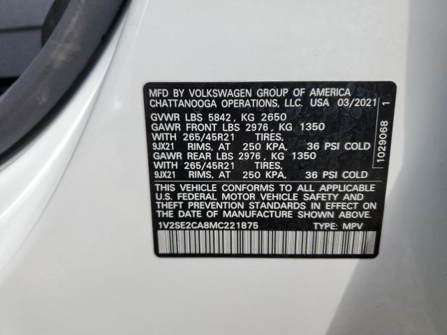 2021 VOLKSWAGEN ATLAS CROS - 1V2SE2CA8MC221875