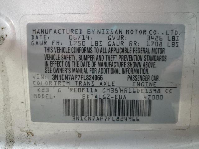 2015 NISSAN VERSA S 3N1CN7AP7FL824966