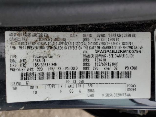 2019 FORD FIESTA SE #3211542600