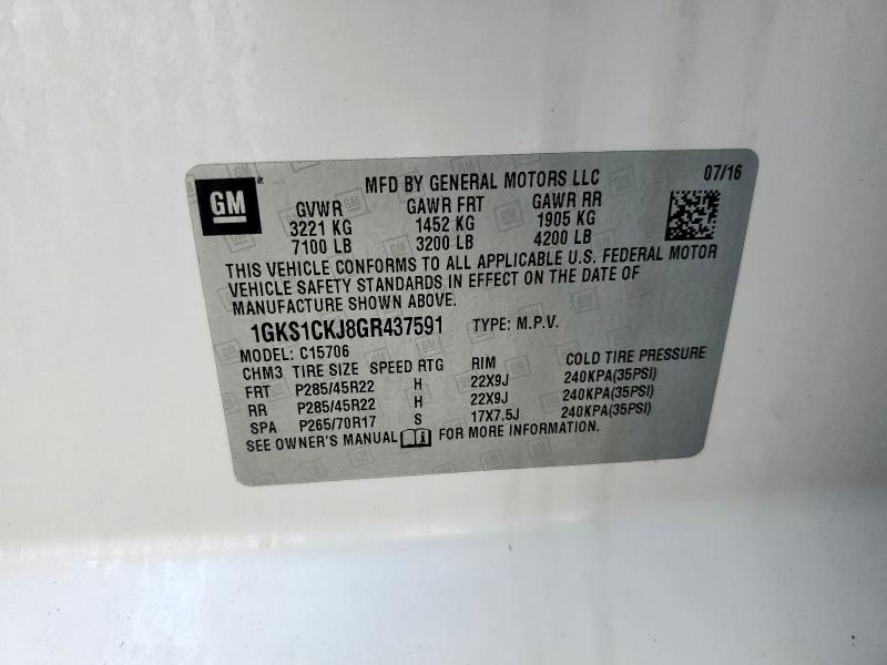 2016 GMC YUKON DENA - 1GKS1CKJ8GR437591