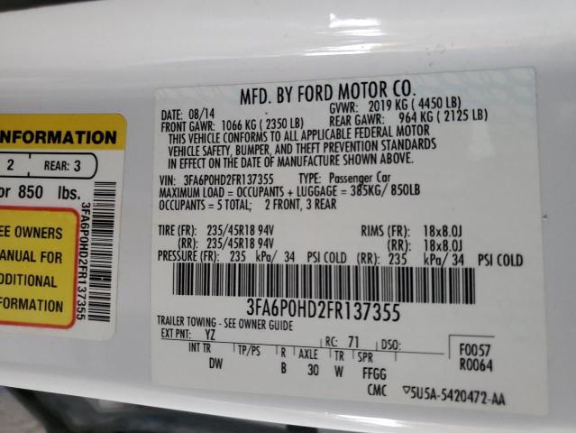 2015 FORD FUSION SE - 3FA6P0HD2FR137355