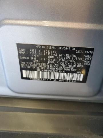 2019 SUBARU OUTBACK 2. 4S4BSAHC5K3291437