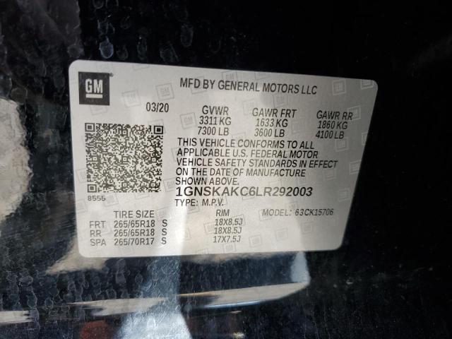2020 CHEVROLET TAHOE K1500 LS 1GNSKAKC6LR292003