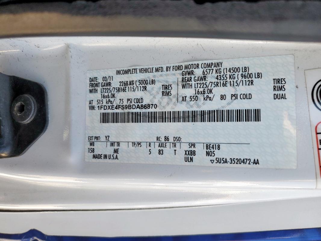 2011 FORD ECONOLINE #3246669521